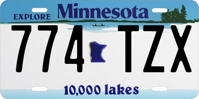 MN license plate 774TZX