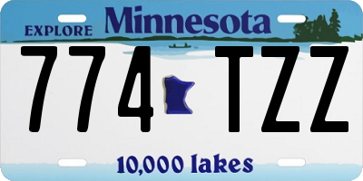 MN license plate 774TZZ