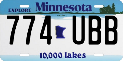MN license plate 774UBB