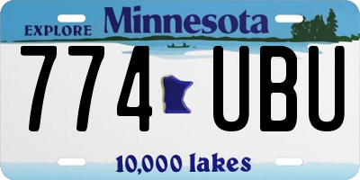 MN license plate 774UBU