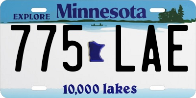 MN license plate 775LAE