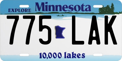 MN license plate 775LAK