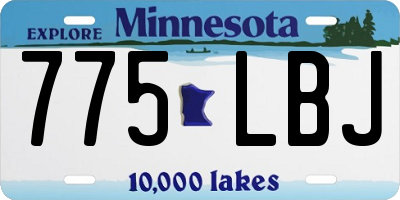MN license plate 775LBJ