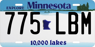 MN license plate 775LBM