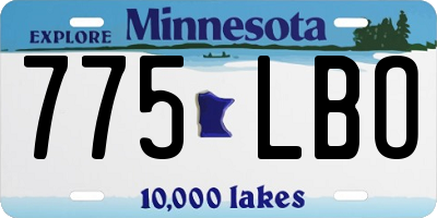 MN license plate 775LBO