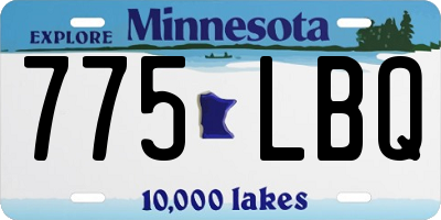 MN license plate 775LBQ