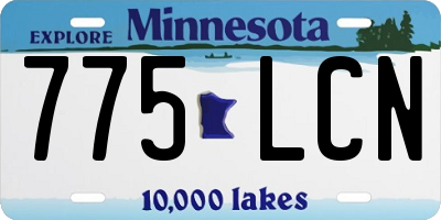 MN license plate 775LCN