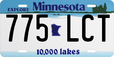 MN license plate 775LCT