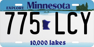 MN license plate 775LCY