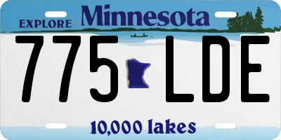 MN license plate 775LDE