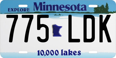 MN license plate 775LDK