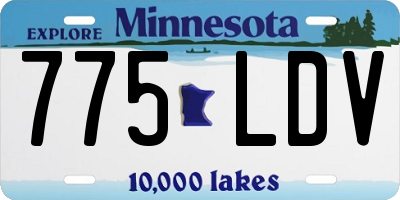 MN license plate 775LDV