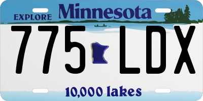 MN license plate 775LDX