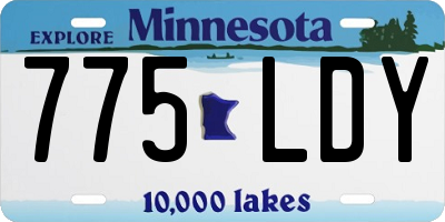 MN license plate 775LDY