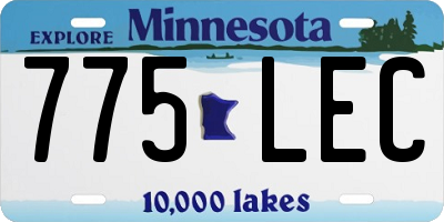 MN license plate 775LEC