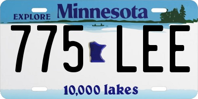 MN license plate 775LEE