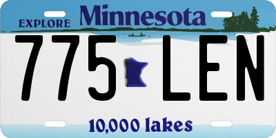 MN license plate 775LEN