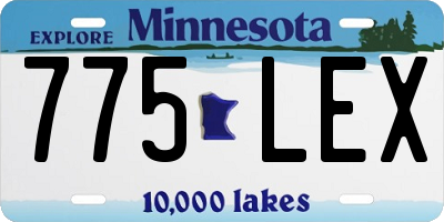 MN license plate 775LEX