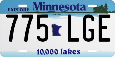 MN license plate 775LGE