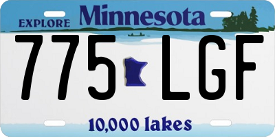 MN license plate 775LGF