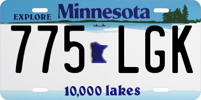MN license plate 775LGK