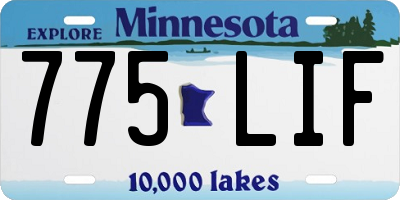 MN license plate 775LIF