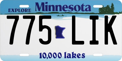 MN license plate 775LIK