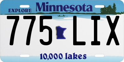 MN license plate 775LIX