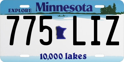 MN license plate 775LIZ