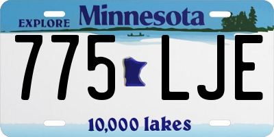 MN license plate 775LJE