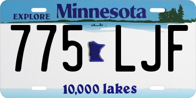 MN license plate 775LJF