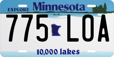 MN license plate 775LOA