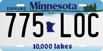 MN license plate 775LOC