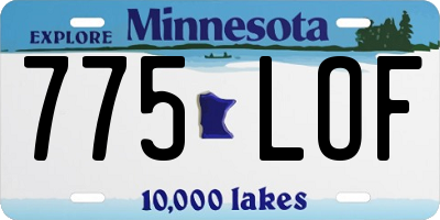 MN license plate 775LOF