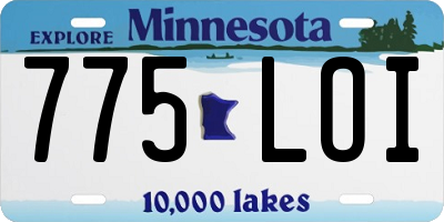 MN license plate 775LOI