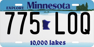 MN license plate 775LOQ