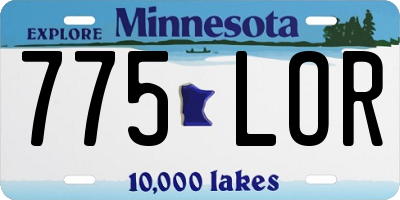 MN license plate 775LOR