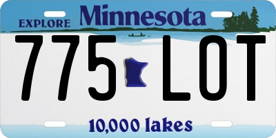 MN license plate 775LOT