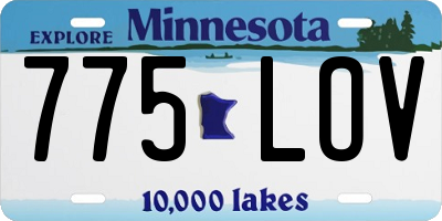 MN license plate 775LOV