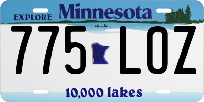 MN license plate 775LOZ