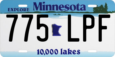 MN license plate 775LPF