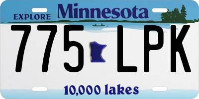 MN license plate 775LPK