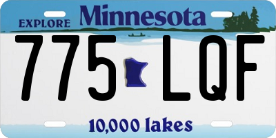 MN license plate 775LQF