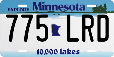 MN license plate 775LRD