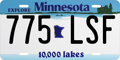 MN license plate 775LSF