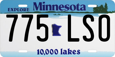 MN license plate 775LSO
