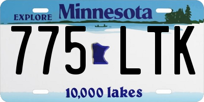 MN license plate 775LTK