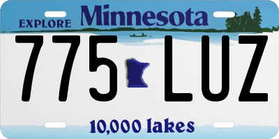 MN license plate 775LUZ