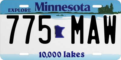 MN license plate 775MAW