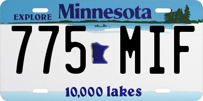MN license plate 775MIF